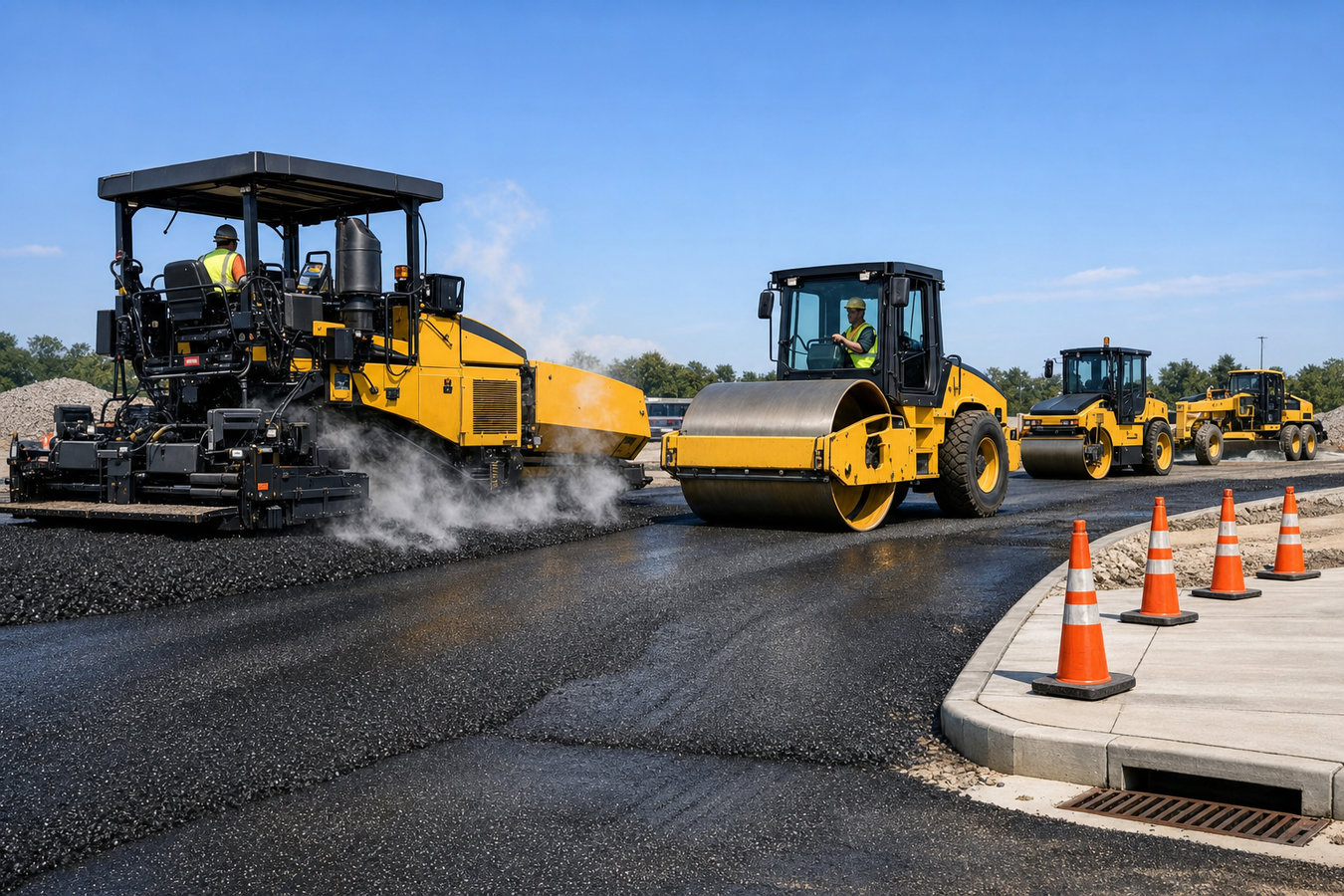 Commercial asphalt paving